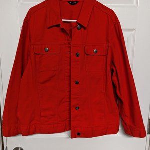 Dark Orange Denim Fashion Jacket